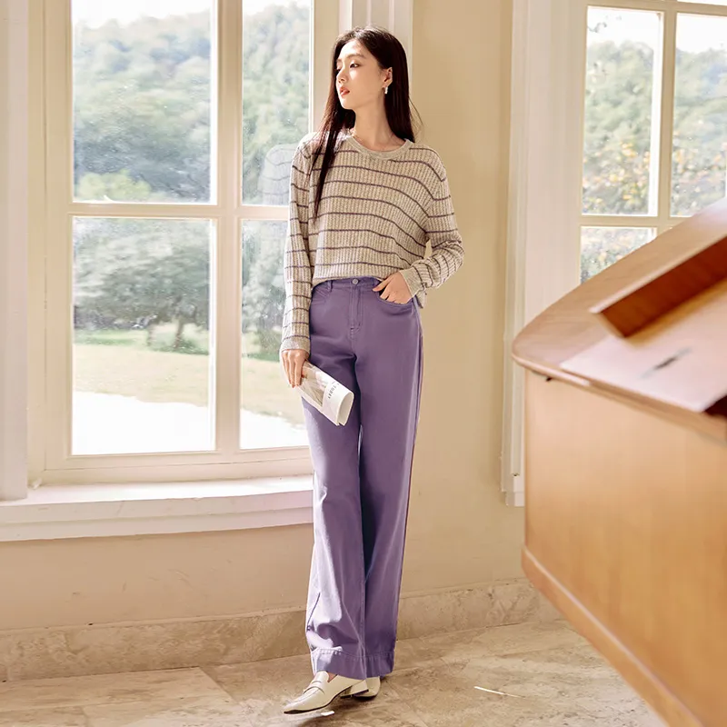 XIANGYING Jeans Women's Purple-3