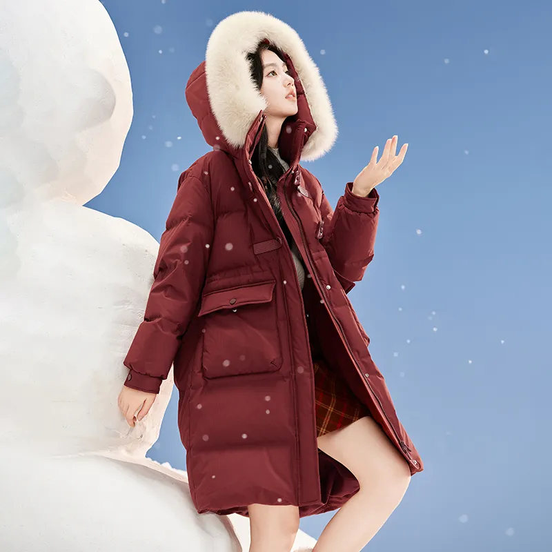 XIANGYING Down Jacket Women's Red-3