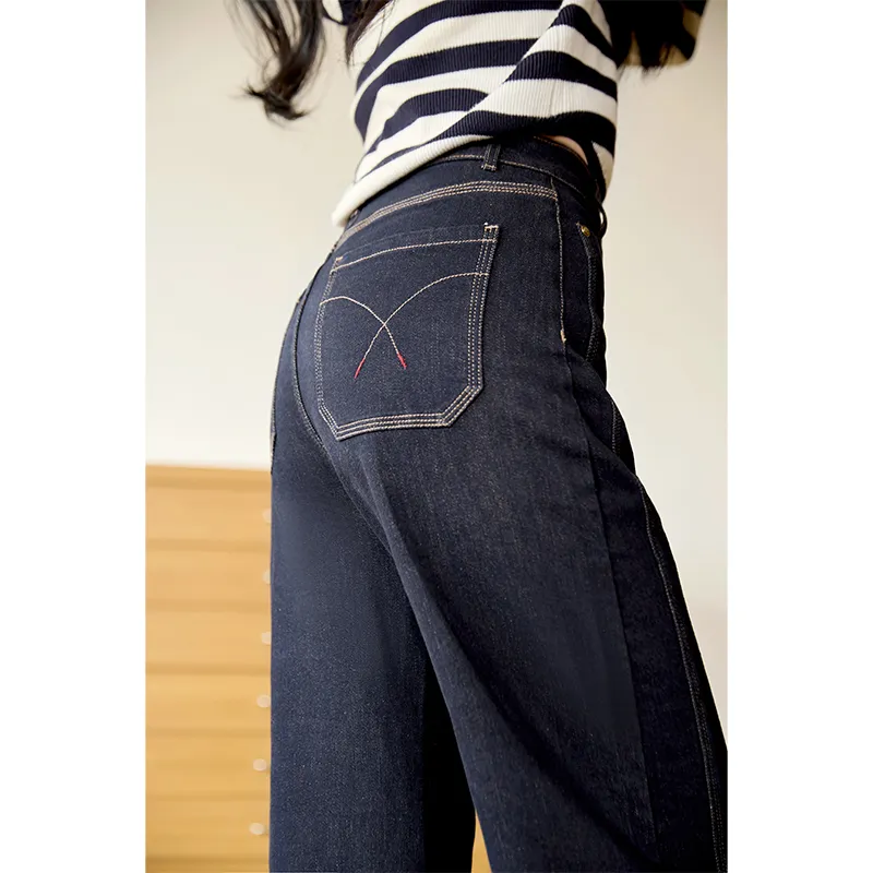 XIANGYING Jeans Women's Navy Blue-5