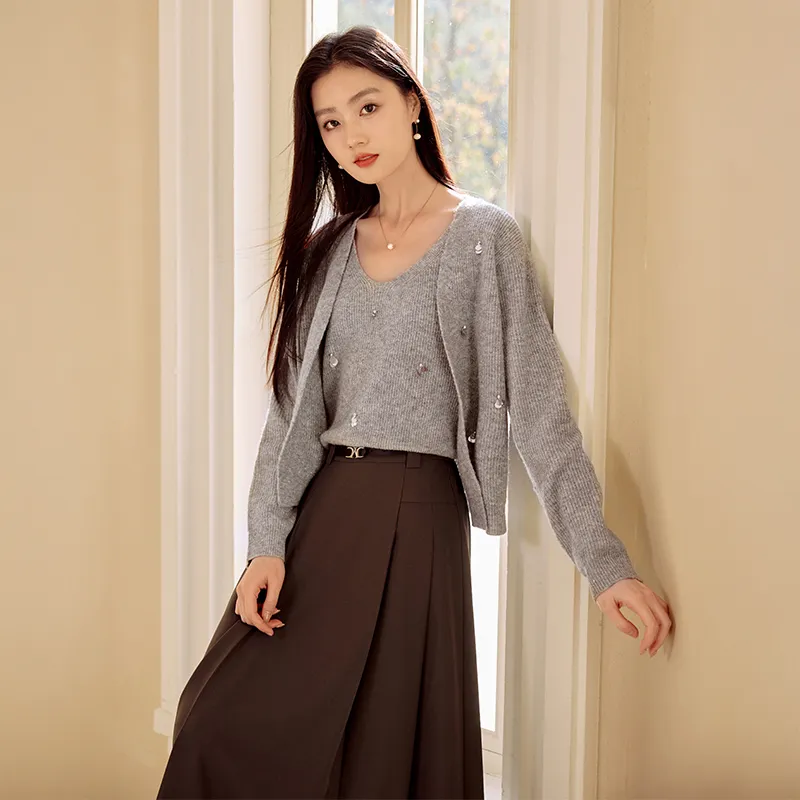 XIANGYING Casual Suit Women's Gray-3