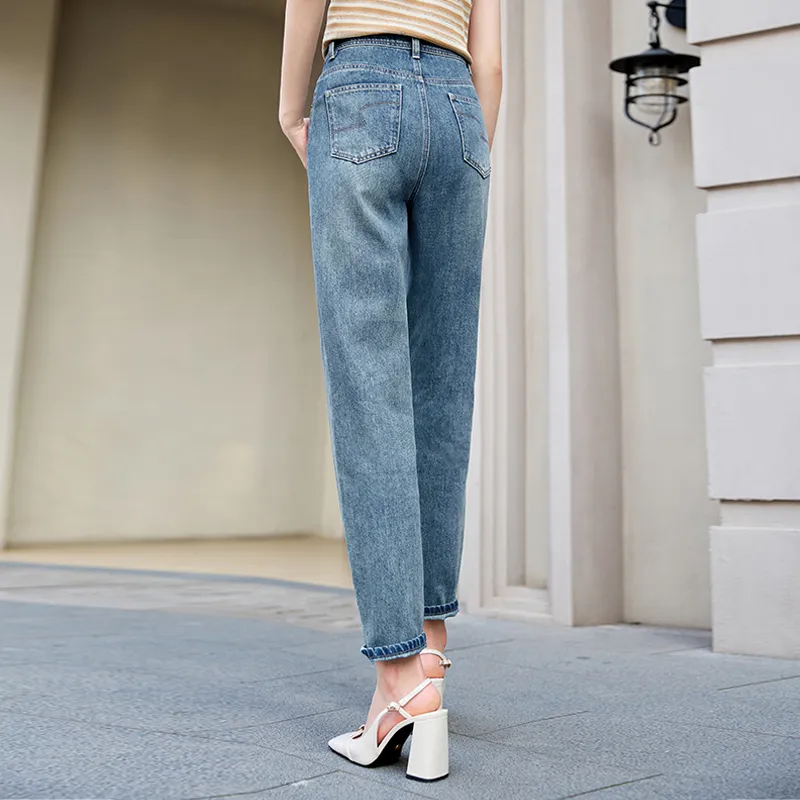 XIANGYING Jeans Women's Denim Blue-4