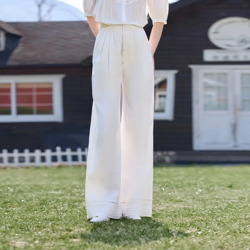XIANGYING Casual Pants Women's White-2