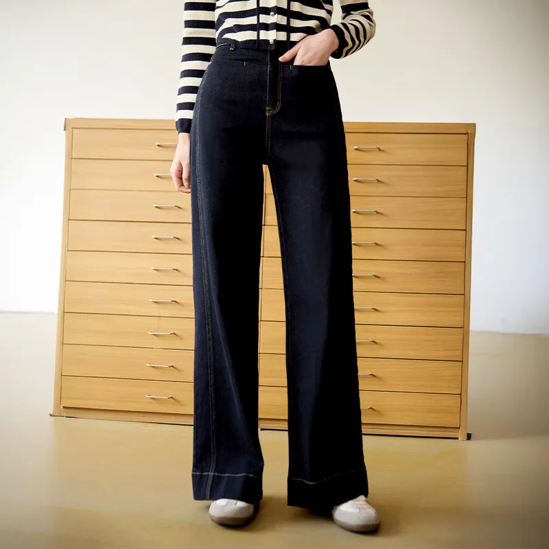 XIANGYING Jeans Women's Navy Blue-2