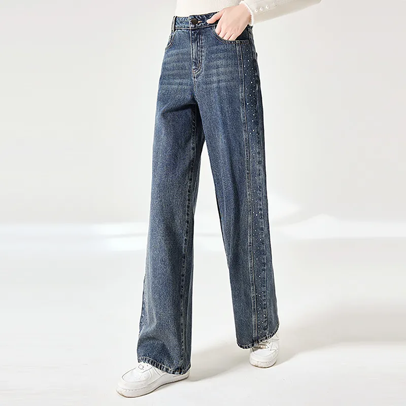 XIANGYING Jeans Women's Blue-4