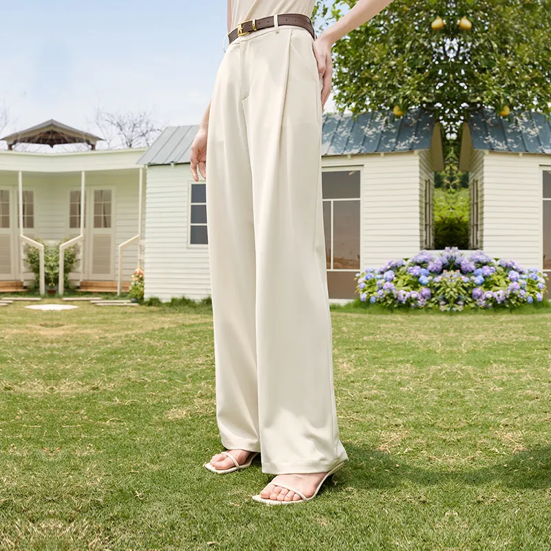 XIANGYING Casual Pants Women's Beige-3