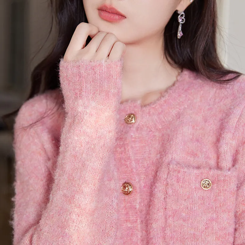 XIANGYING Sweaters Women's Pink-2