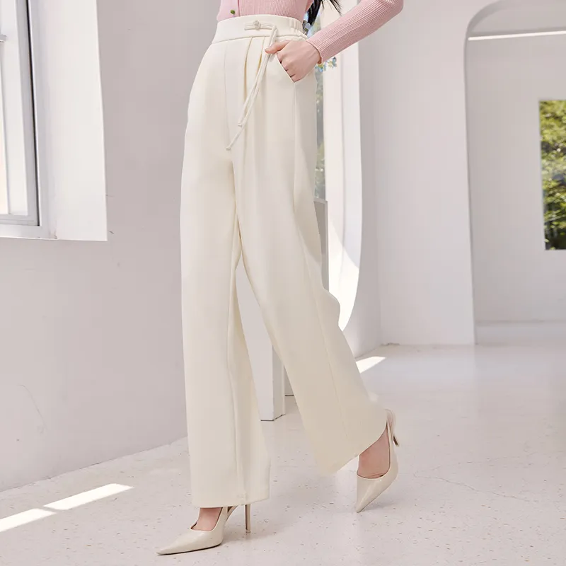 XIANGYING Suit Trouser Women's Beige-2