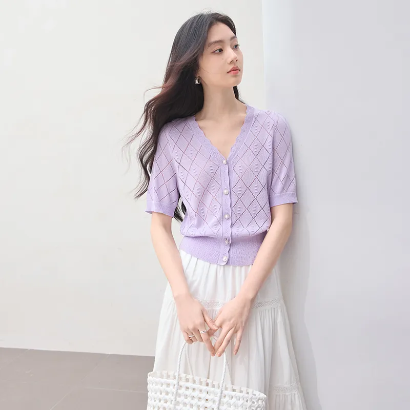 XIANGYING Knitwear Women's Light Purple-1