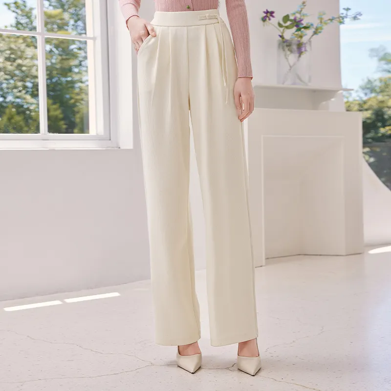 XIANGYING Suit Trouser Women's Beige-3