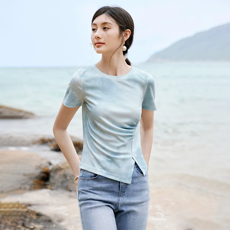 XIANGYING T Shirts Women's Route Blue-3