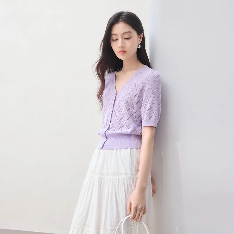 XIANGYING Knitwear Women's Light Purple-2