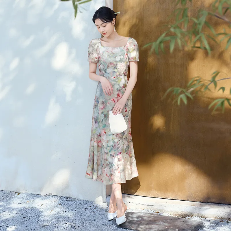 XIANGYING Short Sleeved Dress Women's-3