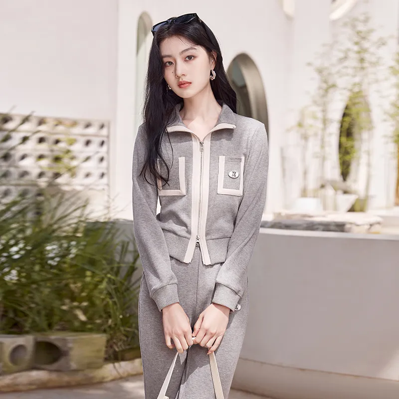 XIANGYING Casual Suit Women's Gray-2