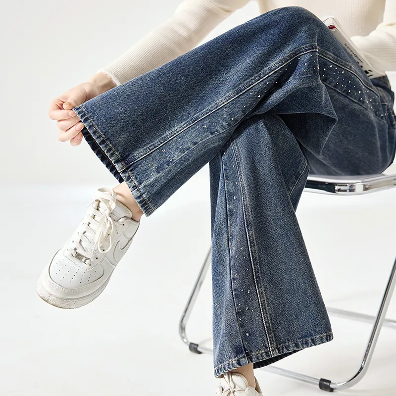 XIANGYING Jeans Women's Blue-3