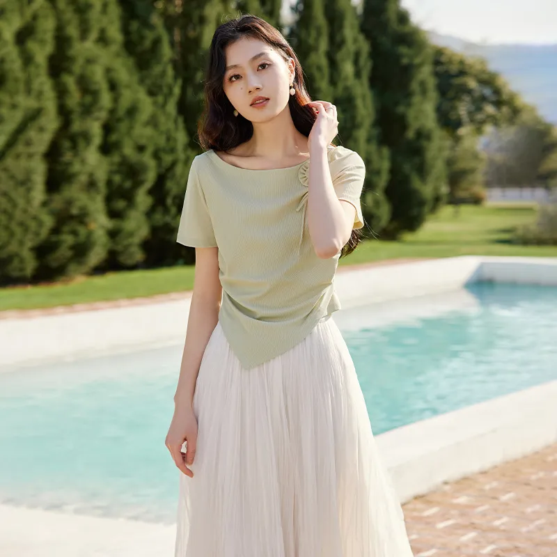 XIANGYING T Shirts Women's Fruit Green-2