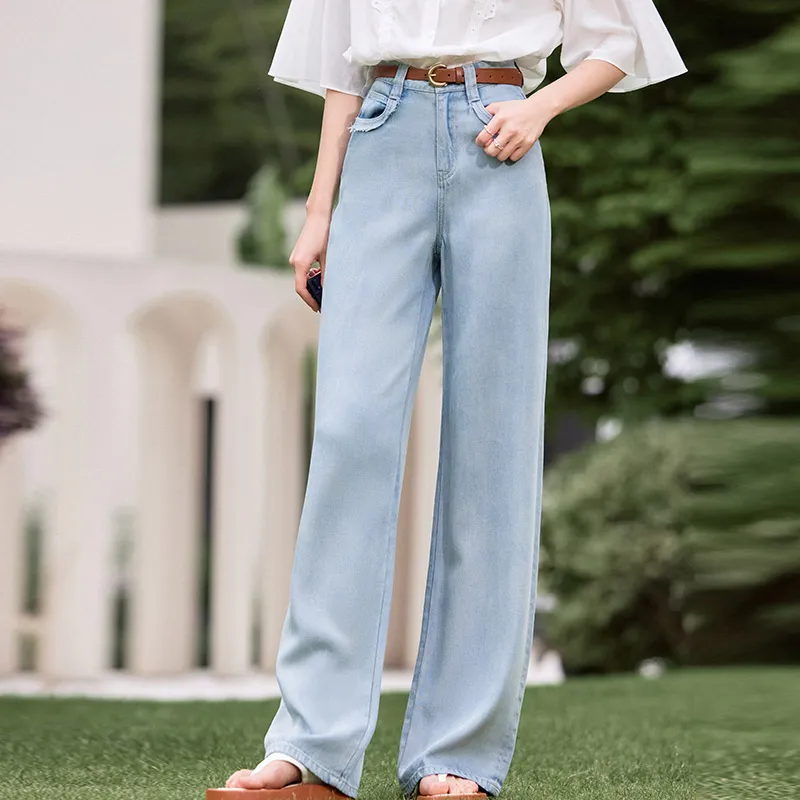 XIANGYING Jeans Women's Denim Blue-2