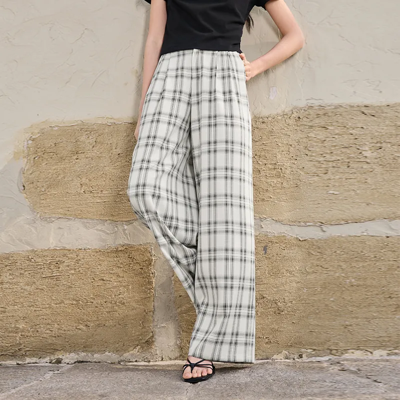 XIANGYING Casual Pants Women's Black White-2