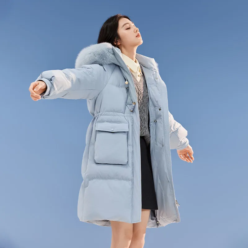 XIANGYING Down Jacket Women's Blue-5