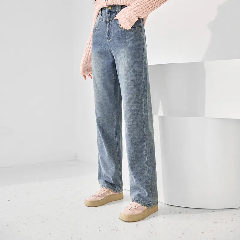 XIANGYING Jeans Women's Blue-4
