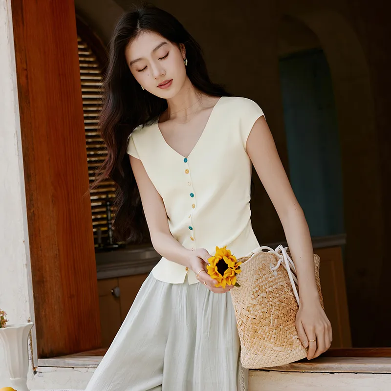 XIANGYING T Shirts Women's Heron White-5