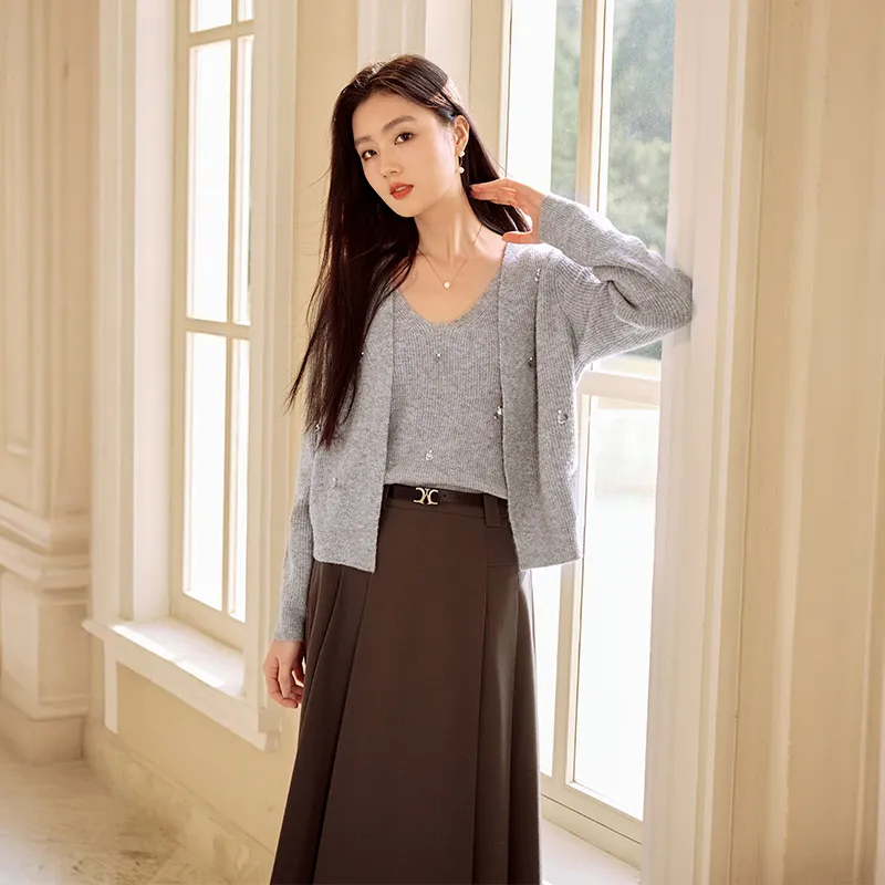 XIANGYING Casual Suit Women's Gray-5