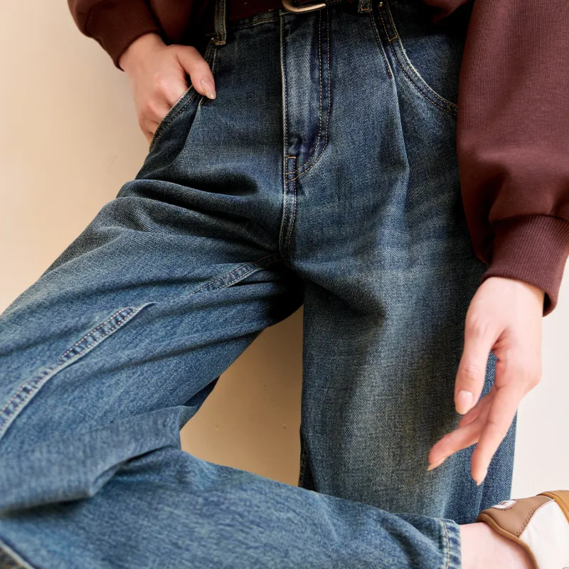 XIANGYING Jeans Women's Denim Blue-3