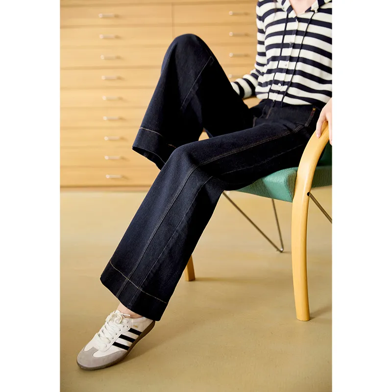 XIANGYING Jeans Women's Navy Blue-4