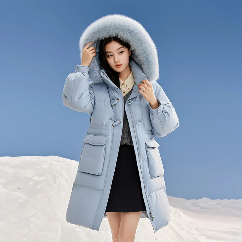 XIANGYING Down Jacket Women's Blue-2