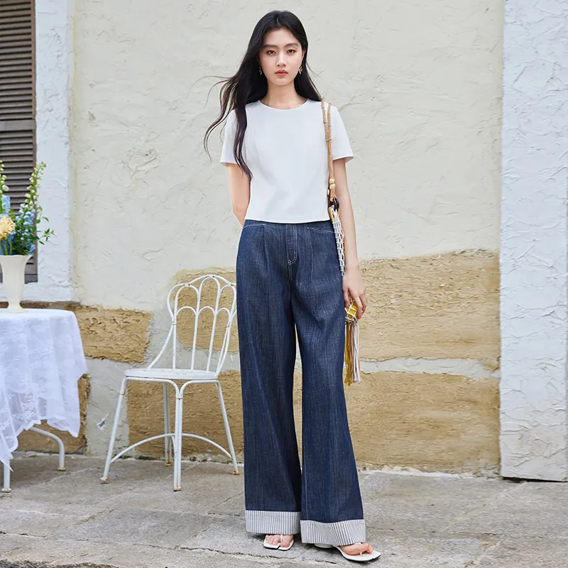 XIANGYING Jeans Women's Denim Blue-5