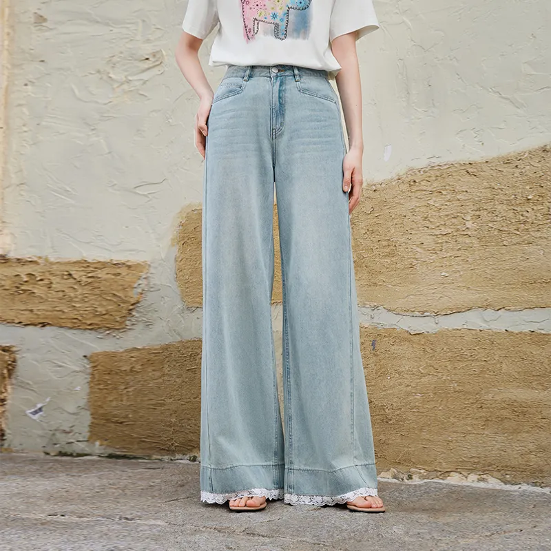 XIANGYING Jeans Women's Denim Blue-2