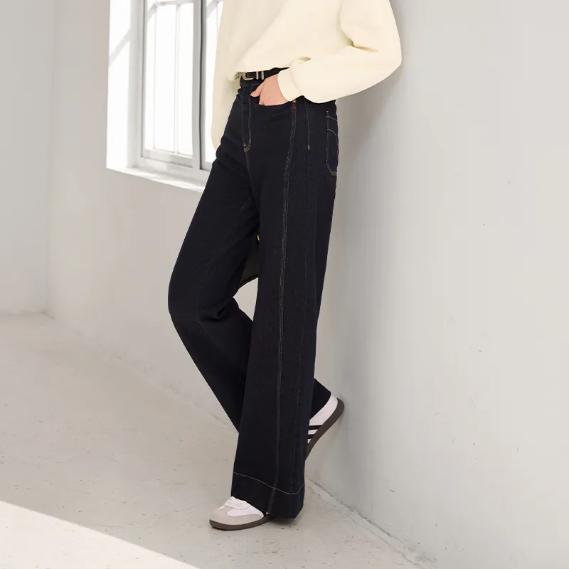 XIANGYING Jeans Women's Navy Blue-3