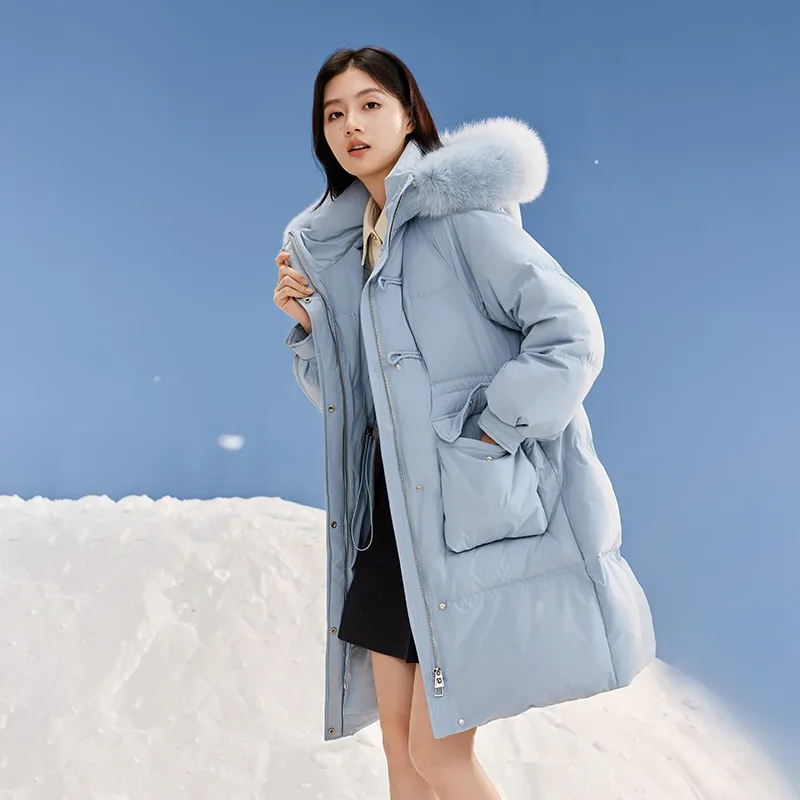 XIANGYING Down Jacket Women's Blue-4
