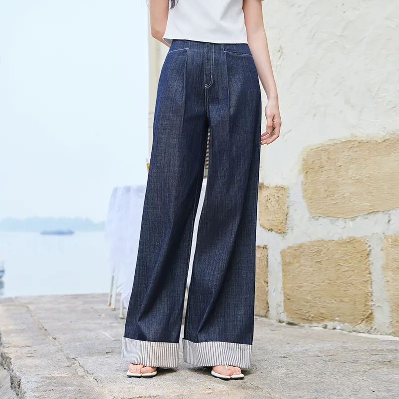 XIANGYING Jeans Women's Denim Blue-2