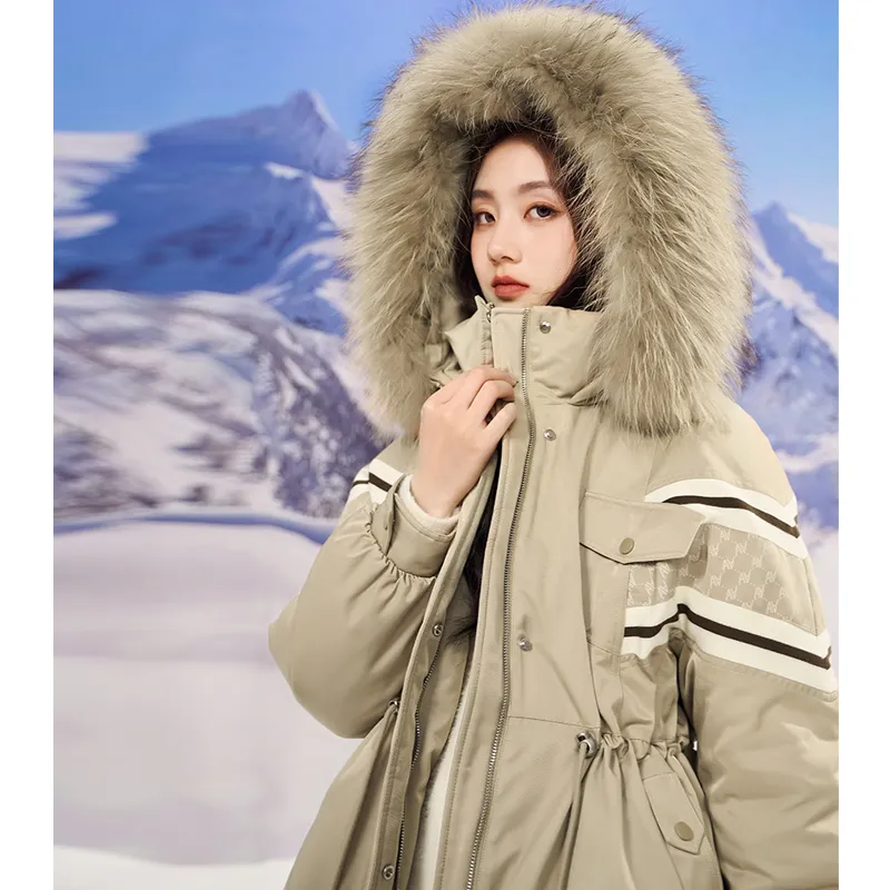 XIANGYING Down Jacket Women's Khaki-2