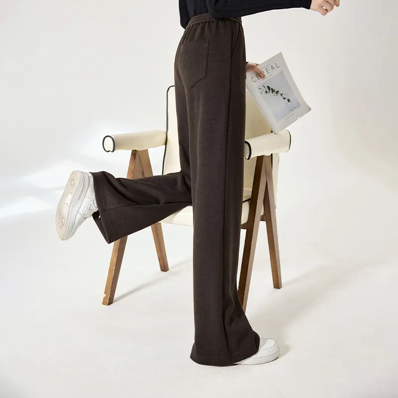 XIANGYING Casual Pants Women's Coffee-4