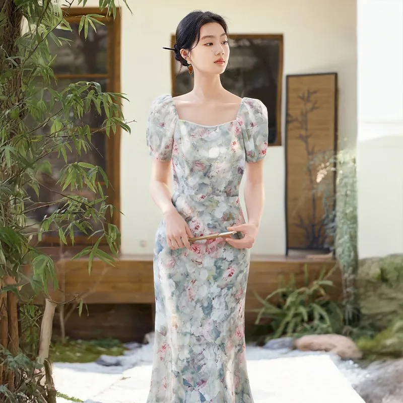XIANGYING Short Sleeved Dress Women's-1