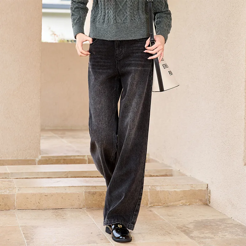 XIANGYING Jeans Women's Gray-2