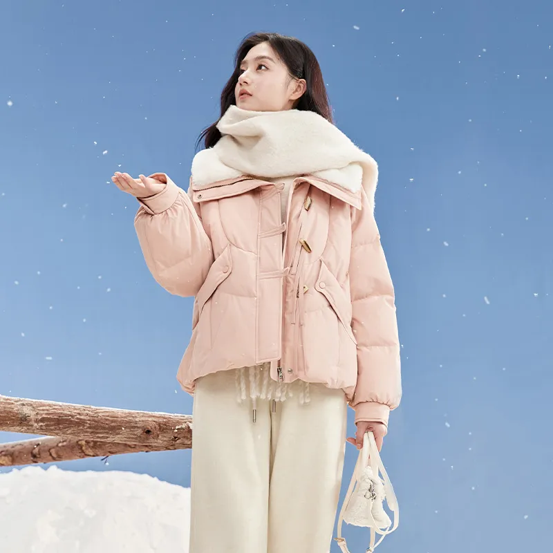 XIANGYING Down Jacket Women's Pink-2