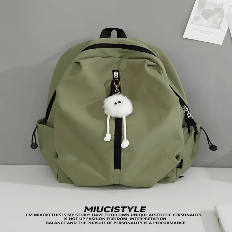 FREEHIKE Nylon Fabric Backpack Regular Unisex Ecru/Green/Red/Black-12