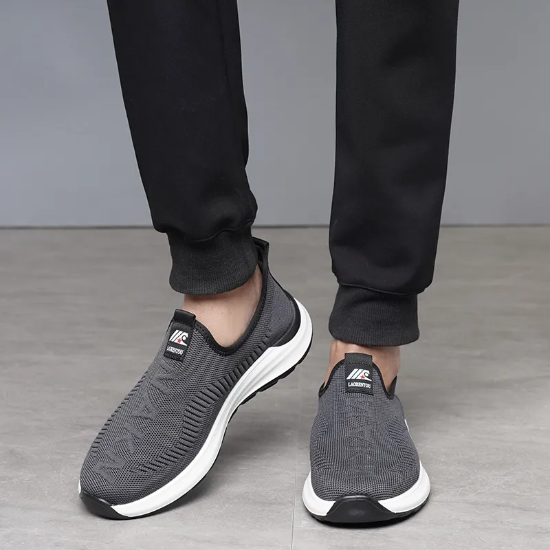 LAORENTOU Casual Shoes Men Low Top Black/Gray-12