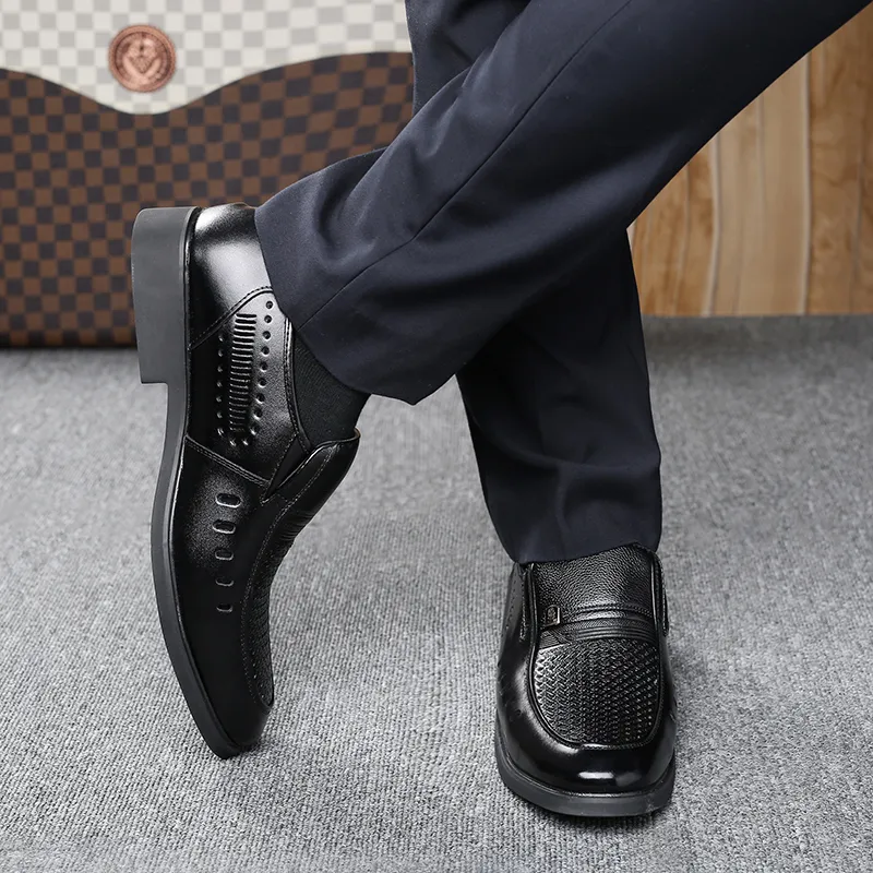 LAORENTOU Dress Shoes Men Low Top Black-18