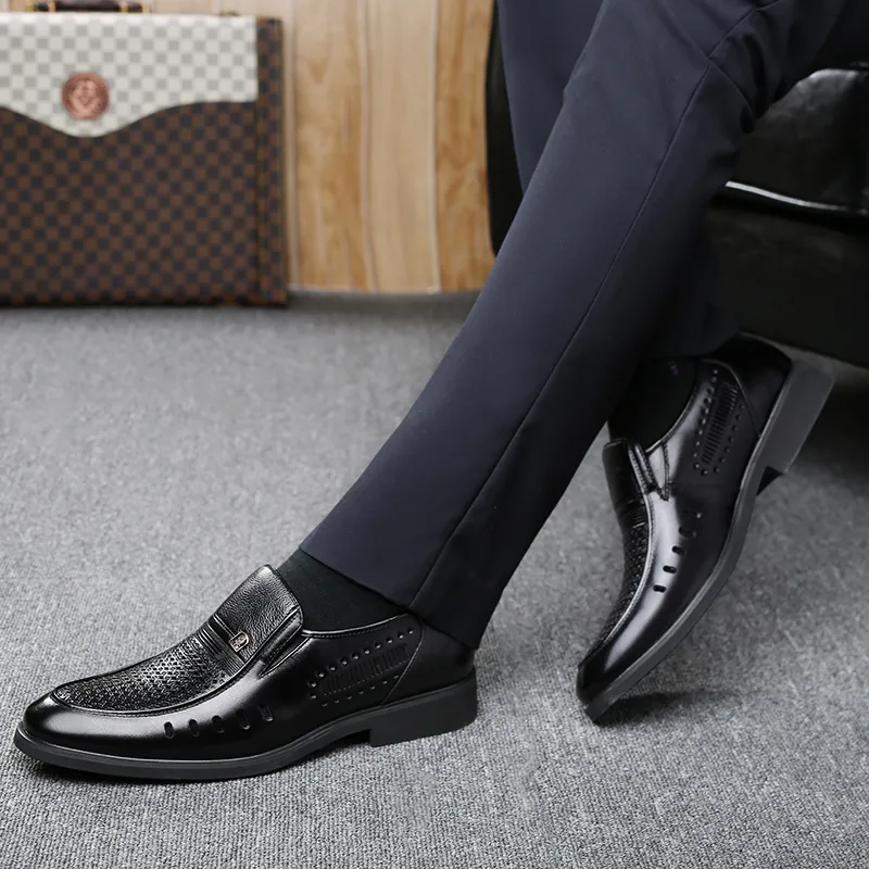 LAORENTOU Dress Shoes Men Low Top Black-12