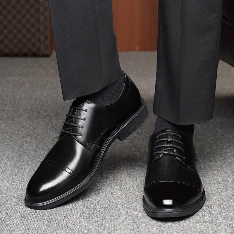 LAORENTOU Dress Shoes Men Low Top Black-5