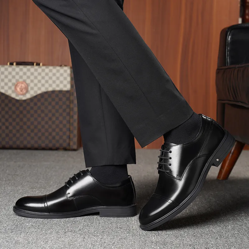 LAORENTOU Dress Shoes Men Low Top Black-6