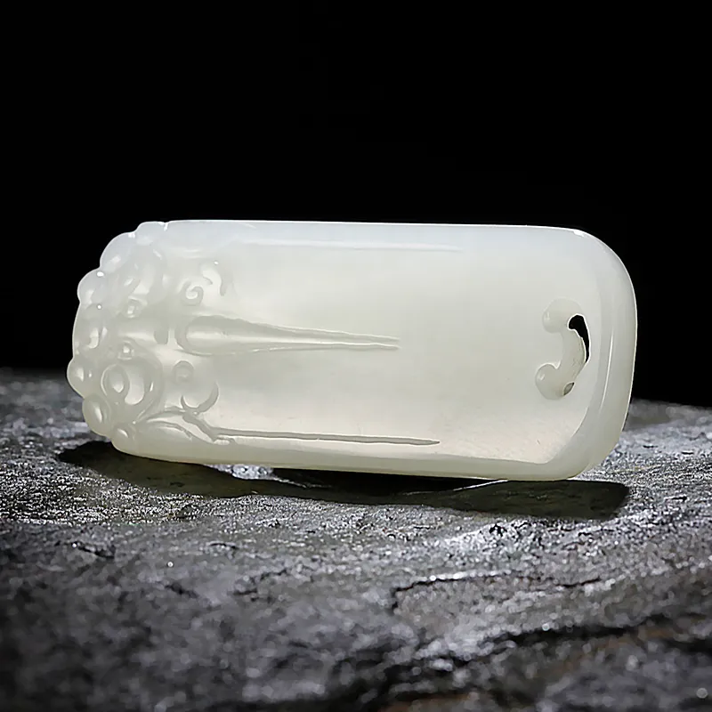 Treasure Pendants White Jade/Pale Greenish White Jade Unisex-6