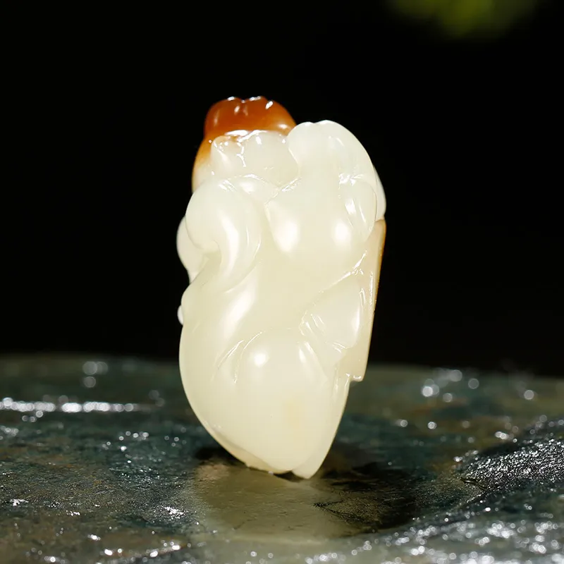 Treasure Hetian Jade Pendants White Jade/Pale Greenish White Jade Unisex-5