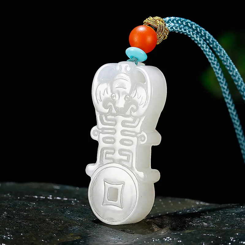Treasure Necklaces White Jade Unisex-5