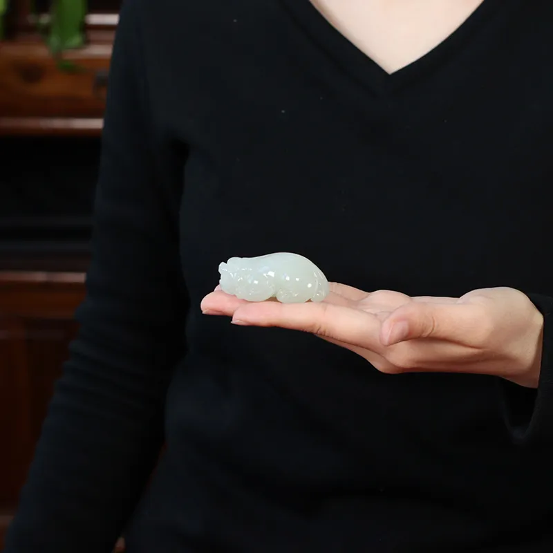 Treasure Pendants White Jade Unisex-3