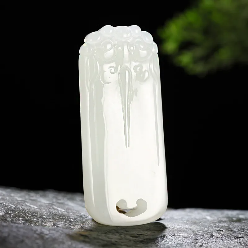 Treasure Pendants White Jade/Pale Greenish White Jade Unisex-2