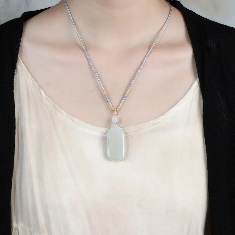 Treasure Necklaces White Jade Women's-2